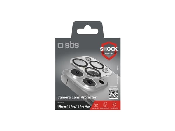 SBS TECAMGLIP16PK, Apple, iPhone 16 Pro / 16 Pro Max, Reptålig, Transparent, 1 styck