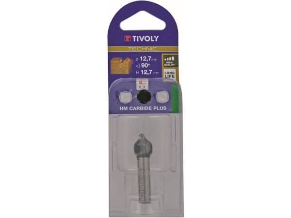 Tivoly V-groove cutter 12.7 mm, 90°, 8mm shank