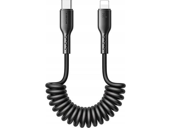 Joyroom USB-C to Lightning Easy-Travel Series 30W auton pikalatauskaapeli 1.5m, kierretty (musta)