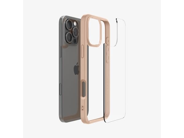 Spigen Ultra Hybrid, Omslag, Apple, iPhone 16 Pro, 16 cm (6.3"), Rosa, Transparent
