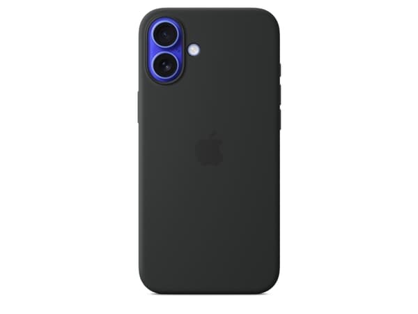 Apple - Baksidedeksel for mobiltelefon - MagSafe-samsvar - silikon - svart - for iPhone 16 Plus