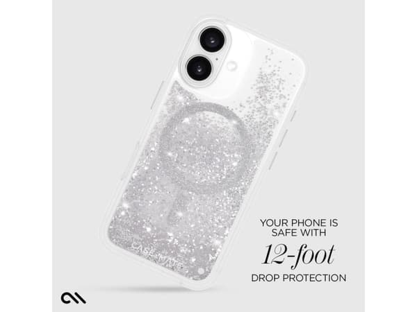Case-mate CM054596, Cover, Apple, iPhone 16, 15.5 cm (6.1"), Silver, Transparent