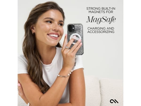 Case-mate CM054596, Cover, Apple, iPhone 16, 15.5 cm (6.1"), Silver, Transparent