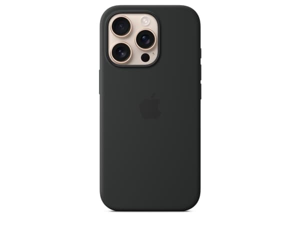 Apple iPhone 16 Pro Silicone Case with MagSafe - Black, Cover, Apple, iPhone 16 Pro, 16 cm (6.3"), Black