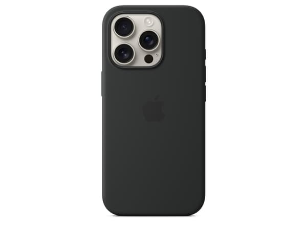 Apple iPhone 16 Pro Silicone Case with MagSafe - Black, Cover, Apple, iPhone 16 Pro, 16 cm (6.3"), Black