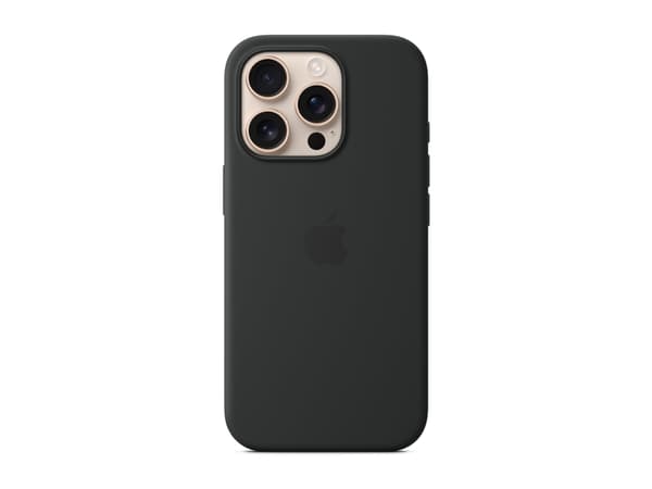 Apple iPhone 16 Pro Silicone Case with MagSafe - Black, Cover, Apple, iPhone 16 Pro, 16 cm (6.3"), Black