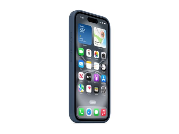 Apple - Baksidesskydd för mobiltelefon - MagSafe-kompatibilitet - silikon - denim - för iPhone 16