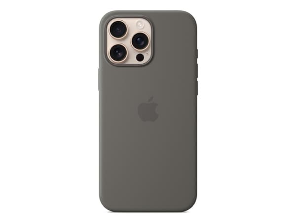 Apple - Baksidesskydd för mobiltelefon - MagSafe-kompatibilitet - silikon - stone grey - för iPhone 16 Pro Max