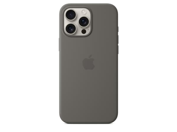 Apple - Baksidesskydd för mobiltelefon - MagSafe-kompatibilitet - silikon - stone grey - för iPhone 16 Pro Max