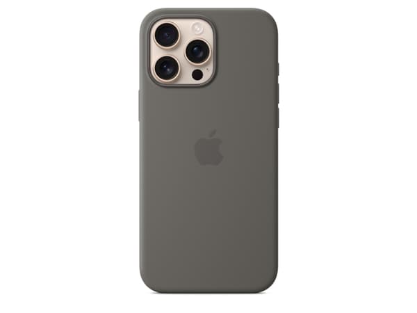 Apple - Baksidesskydd för mobiltelefon - MagSafe-kompatibilitet - silikon - stone grey - för iPhone 16 Pro Max