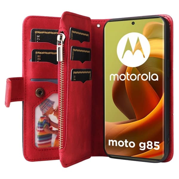 KS Plånboksfodral till Motorola Moto G85 - Röd