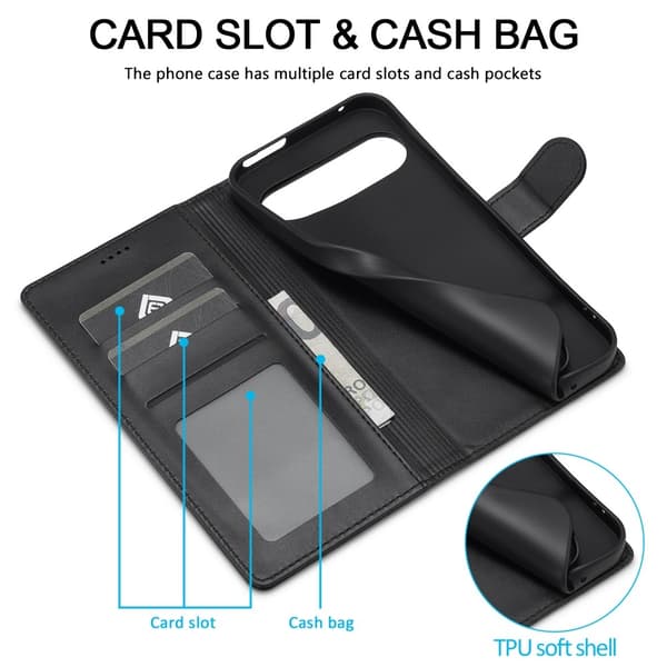 LC.IMEEKE Til Google Pixel 9 Pro XL Cover Flipcover - Sort