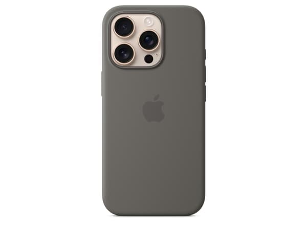 Apple - Baksidesskydd för mobiltelefon - MagSafe-kompatibilitet - silikon - stone grey - för iPhone 16 Pro