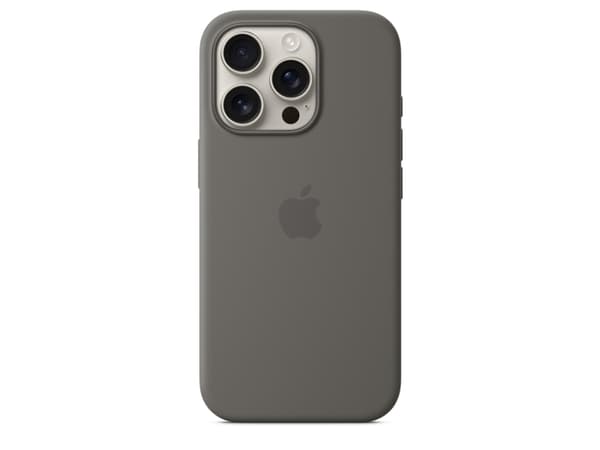 Apple - Baksidesskydd för mobiltelefon - MagSafe-kompatibilitet - silikon - stone grey - för iPhone 16 Pro