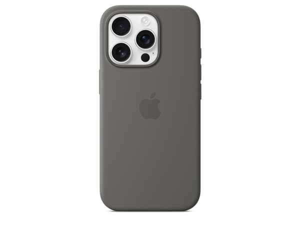 Apple - Baksidesskydd för mobiltelefon - MagSafe-kompatibilitet - silikon - stone grey - för iPhone 16 Pro