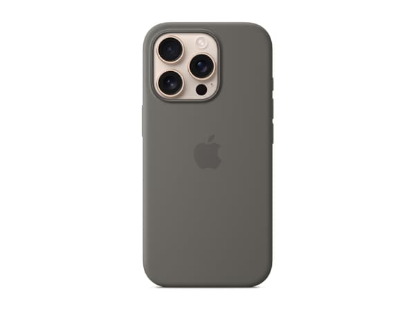 Apple - Baksidesskydd för mobiltelefon - MagSafe-kompatibilitet - silikon - stone grey - för iPhone 16 Pro