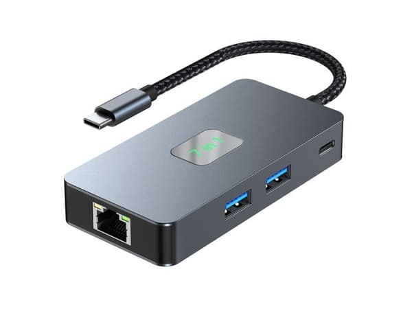 Adapter HUB USB C (7w1) HDMI USB SD/TF RJ45 (2500 Mbps) PD