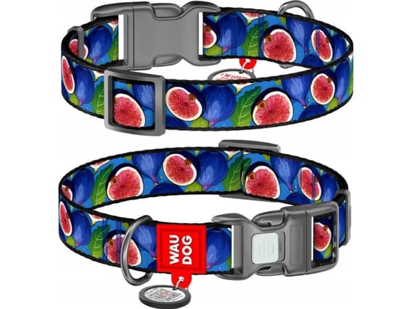 Collar WAU DOG COLARGE NYLON WITH ADDRESS QR 20mm/28-40cm FIGA