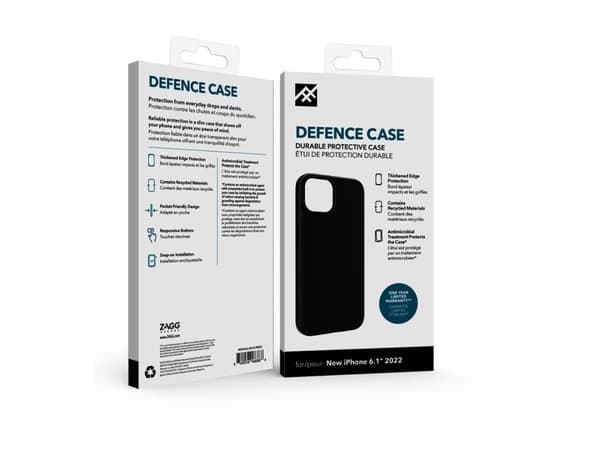 iFrogz Defence - Baksidesskydd för mobiltelefon - svart - för Apple iPhone 14