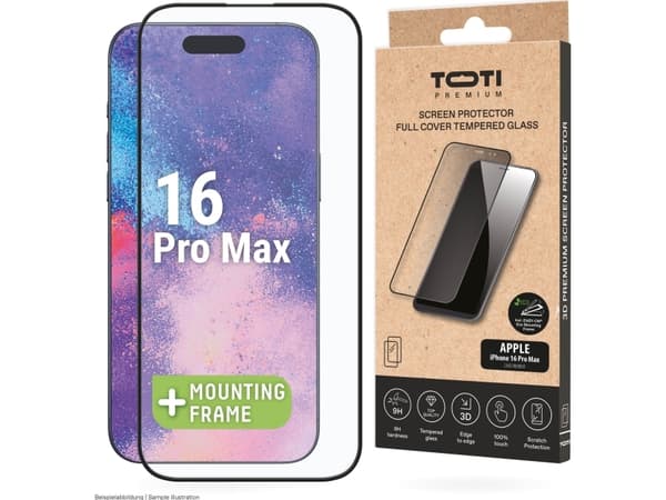 Toti PREMIUM TEMPERED screen protector glass 3D full cover for Apple iPhone 16 Pro Max
