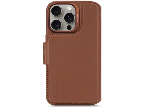 Decoded Nahkainen irrotettava lompakko, Tegnebogsetui, Apple, iPhone 16 Pro, 16 cm (6.3"), ruskeanruskea