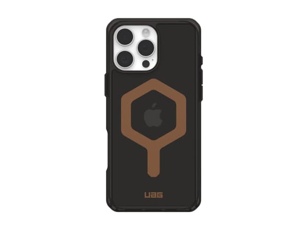 UAG Plyo Series - Baksidedeksel for mobiltelefon - MagSafe-samsvar - PC-bakplate, termoplastisk polyuretanramme (TPU) - svart/bronse - for Apple iPho