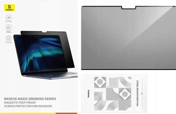 Baseus Magic Drawing herdet glass for MacBook Pro 13" (2022) + rengjøringsmiddel (gjennomsiktig)