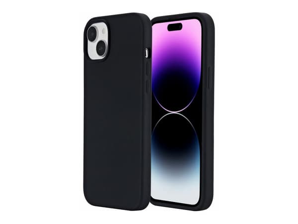 eSTUFF Infinite Rome - Baksidesskydd för mobiltelefon - magnetisk - MagSafe-kompatibilitet - silikon, polykarbonat - svart - för Apple iPhone 15 Plus