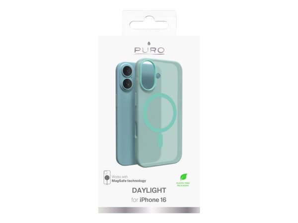 PURO Daylight, Cover, Apple, iPhone 16, 15.5 cm (6.1"), Mint colour, Translucent