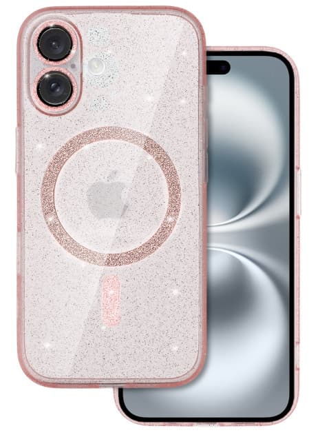 IPhone 16 PRO Skal Magsafe kompatibel Glitter Rosa