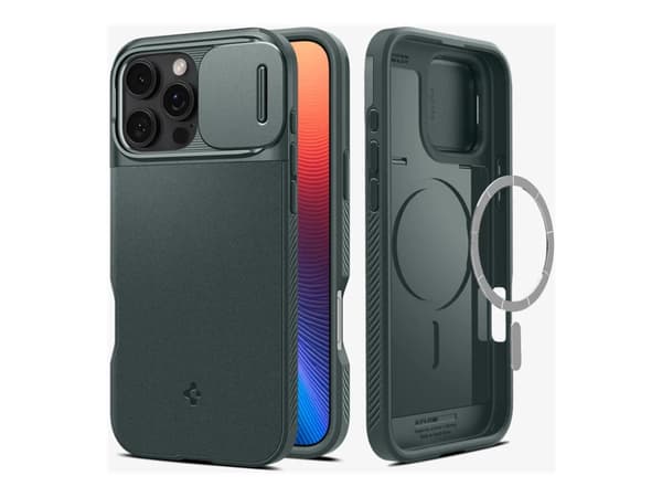 Spigen Optik Armor - Baksidesskydd för mobiltelefon - MagFit - MagSafe-kompatibilitet - termoplastisk polyuretan (TPU), polykarbonat (PC) - svart - f