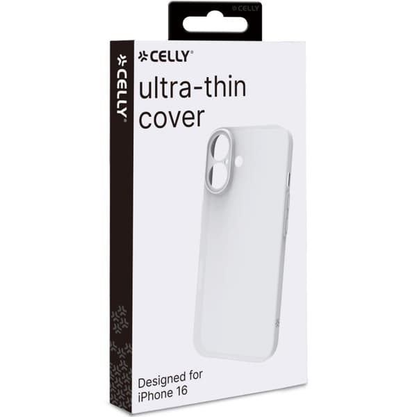 Celly SPACE Super Thin Cover iPhone 16 Vit