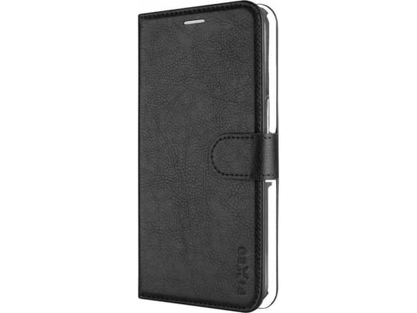 FIXED Opus - Vikbart fodral för mobiltelefon - konstläder - svart - för Apple iPhone 16 Plus