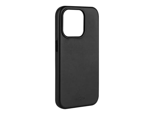 FIXED MagLeather - Baksidedeksel for mobiltelefon - MagSafe-samsvar - ekte skinn - svart - for Apple iPhone 16 Pro