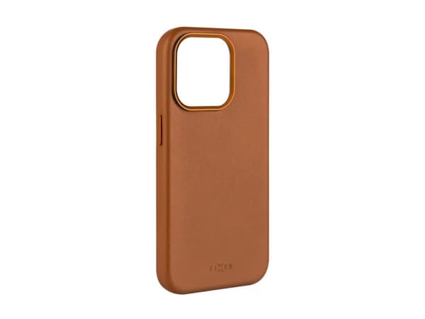 FIXED MagLeather - Baksidesskydd för mobiltelefon - MagSafe-kompatibilitet - genuint läder - brun - för Apple iPhone 16 Pro