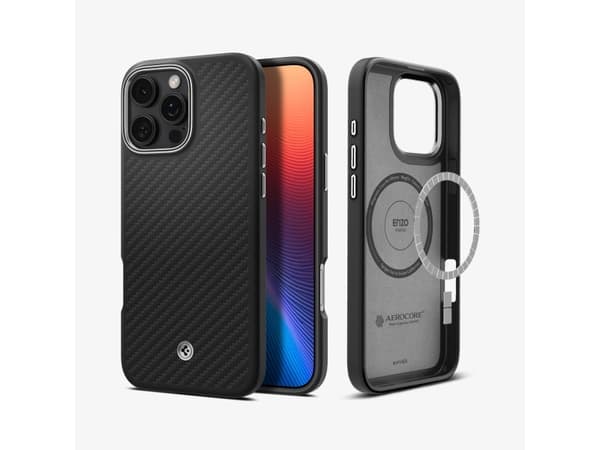 Spigen Enzo Aramid, Omslag, Apple, iPhone 16 Pro, 16 cm (6.3"), Svart