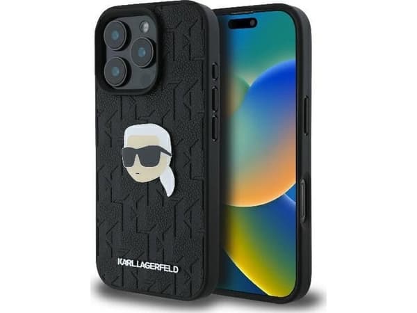 Karl Lagerfeld Karl Lagerfeld KLHCP16LPGKLKIPK iPhone 16 Pro 6.3" czarny/black hardcase Monogram Karl Head Pin