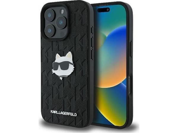 Karl Lagerfeld Karl Lagerfeld KLHCP16XPGKLCHPK iPhone 16 Pro Max 6.9" czarny/black hardcase Monogram Choupette Head Pin