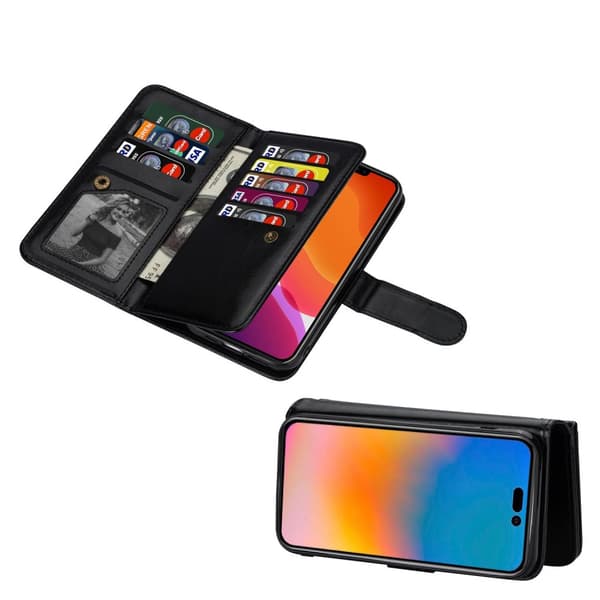 iPhone 15 Pro Max - Effektfullt och Stiligt 9-Kort Plånboksfodral