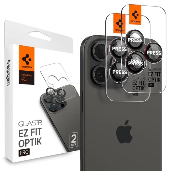 Spigen iPhone 15 Pro EZ Fit Optik Pro Lens Protector (2-Pack)