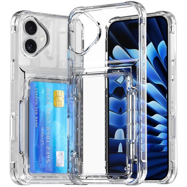 Skal Kortfack Kickstand iPhone 16 Plus Transparent