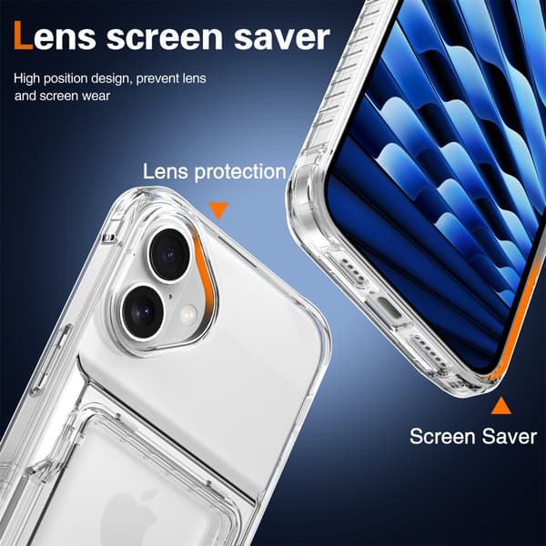 Skal Kortfack Kickstand iPhone 16 Plus Transparent