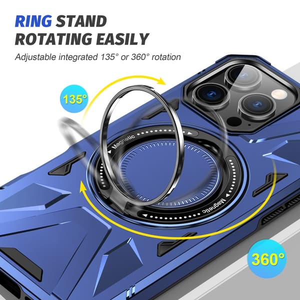 Hybridskal iPhone 16 Pro MagSafe Ring Blå