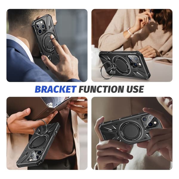 Hybridskal iPhone 16 Pro MagSafe Ring Svart