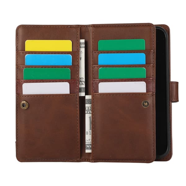 Plånboksfodral Multi-Slot iPhone 16 Brun