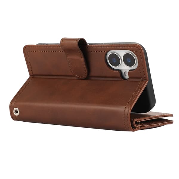 Plånboksfodral Multi-Slot iPhone 16 Brun