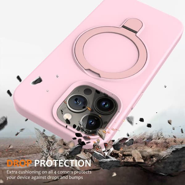 Silikonskal Kickstand MagSafe iPhone 16 Pro Max Rosa
