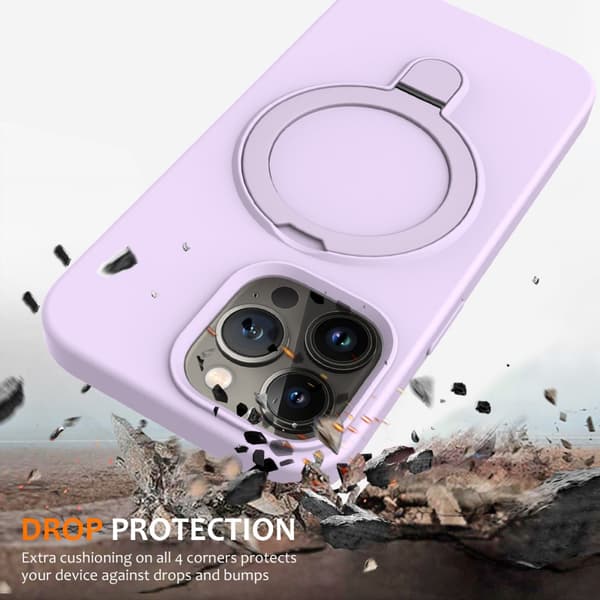 Silikonskal Kickstand MagSafe iPhone 16 Pro Max Lila