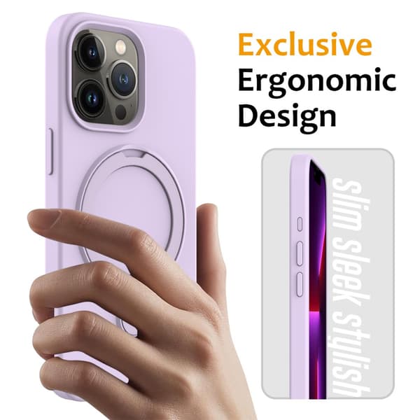 Silikonskal Kickstand MagSafe iPhone 16 Pro Max Lila