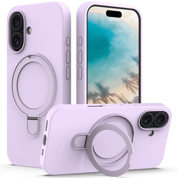 Silikonskal Kickstand MagSafe iPhone 16 Lila